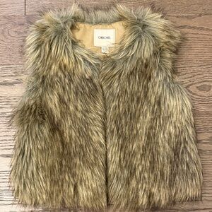EUC Cherokee Kids Faux Fur Vest - Tan